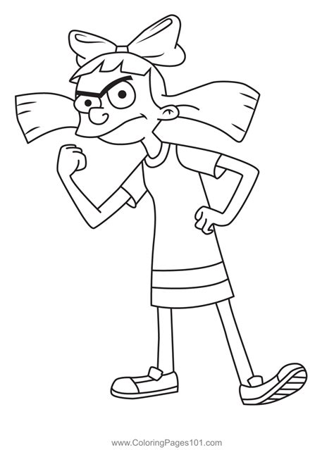 Helga G. Pataki Hey Arnold! Coloring Page for Kids - Free Hey Arnold ...