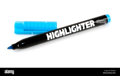 Highlighter blue marker hi-res stock photography and images - Alamy