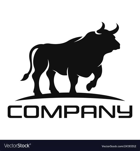 Silhouette of an angry bull logo Royalty Free Vector Image