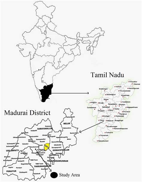 Location map of Valaiyan settlements i n Madurai district | Download ...