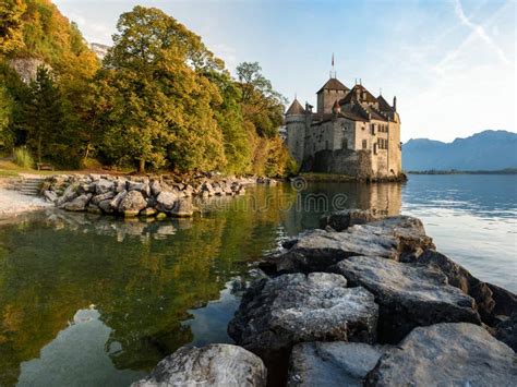 Chillon Castle on Lake Geneva Editorial Image - Image of medieval ...