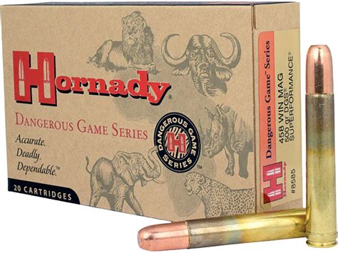 Hornady Dangerous Game Superformance 458 Winchester Mag Ammo 500 Grain