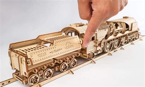 Ugears 70058 3D Express Steam Locomotive Wooden Puzzle Model Building Set Review - Model Train ...