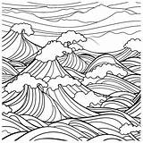Waves coloring page – Coloring Corner sketch template