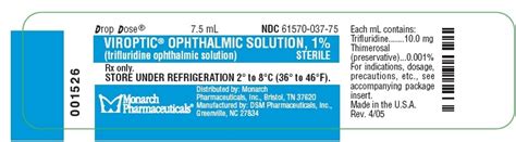 Trifluridine labels and packages - wikidoc