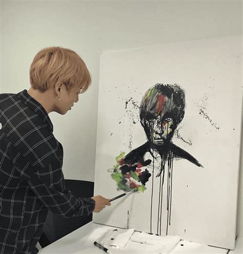 BTS's Jungkook Talks About Recreating His Painting Of Suga From "WINGS" For Their Exhibition ...