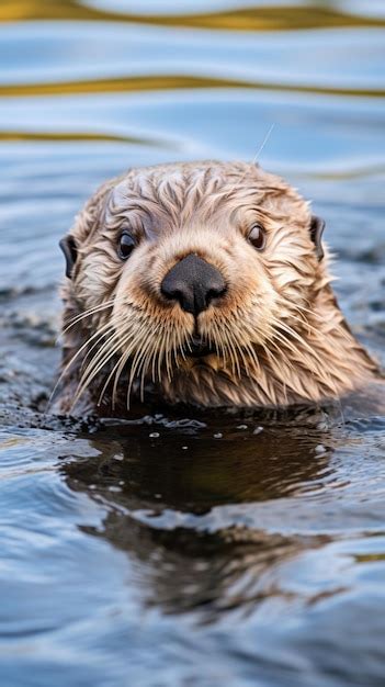 Premium AI Image | a closeup of an otter