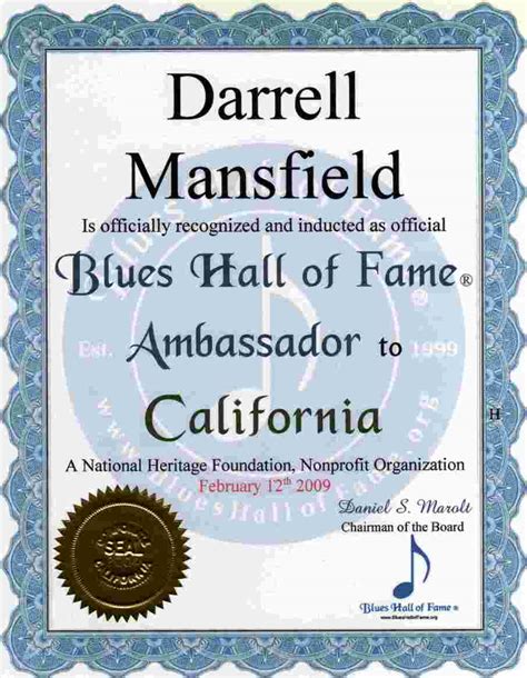 California, Blues Hall of Fame ® Blues Artists into the Blues Hall of Fame ® includes; Eric ...