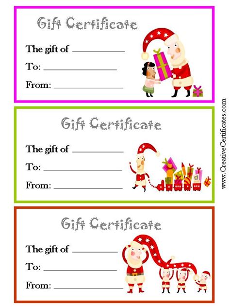 Christmas gift certificate template, Gift card template, Gift certificate template word