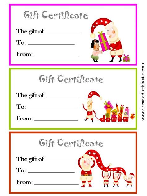 Christmas gift certificate template, Gift card template, Gift certificate template word