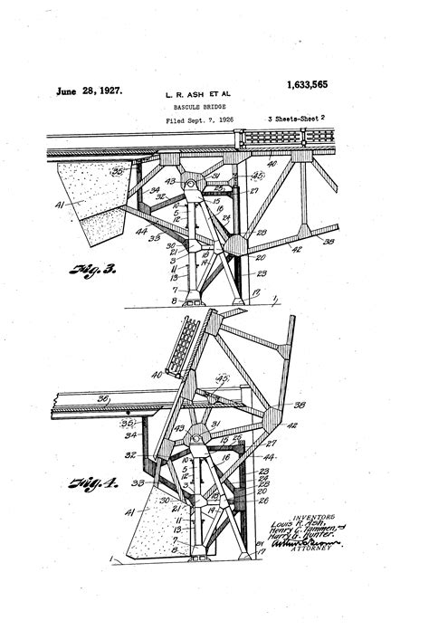 Patent US1633565 - Bascule bridge - Google Patents