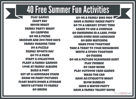 40 Free Summer Fun Activities - Tastefully Frugal