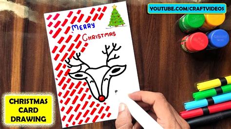 HOW TO DRAW CHRISTMAS CARD EASY - YouTube