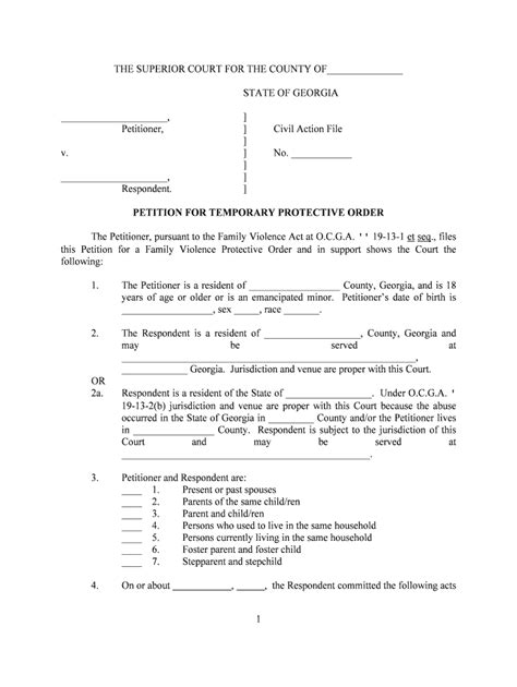 The SUPERIOR COURT for the COUNTY of STATE of GEORGIA Form - Fill Out and Sign Printable PDF ...