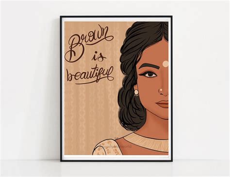 Brown is Beautiful Indian Women Boho Desi Art Poster Print I - Etsy