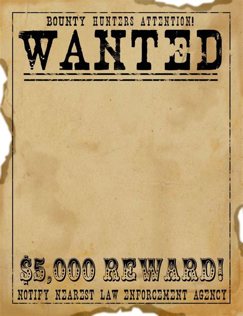 17 Wild West Wanted Poster Font Images - Old Western Wanted Poster ...