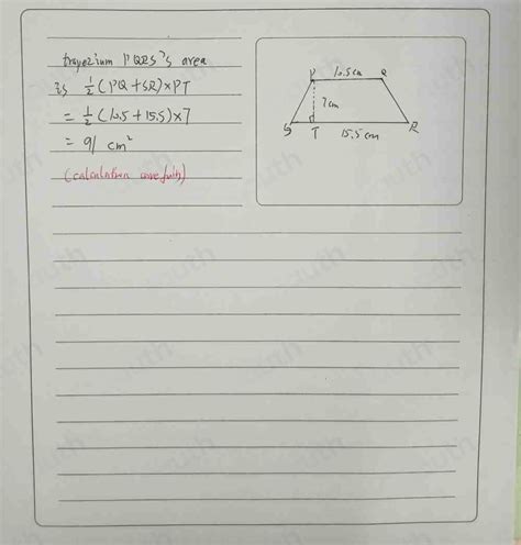 Solved: 15. The diagram shows a trape- zium PQRS. Find its area in cm^2 A 91 C 273 B 182 D 384 ...