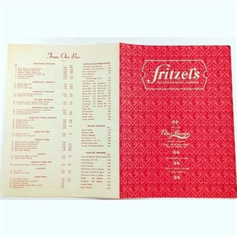 Here is a menu from Fritzel’s Restaurant once located at 201 N State St ...