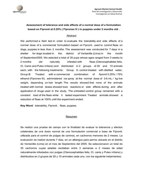 Assessment of tolerance and side effects of a normal dose... based on ...