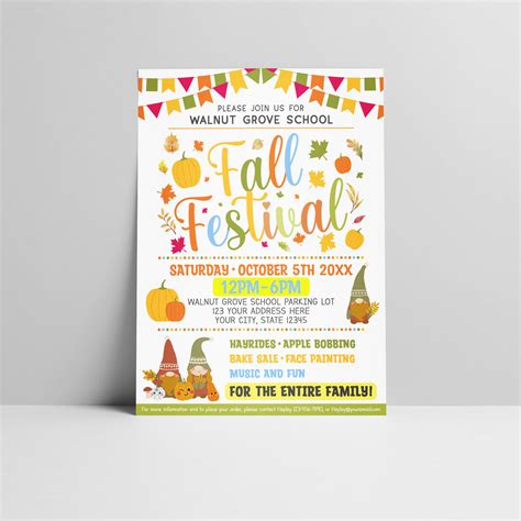 Fall Festival Flyer, Editable School Event Flyer, Church School Commun ...