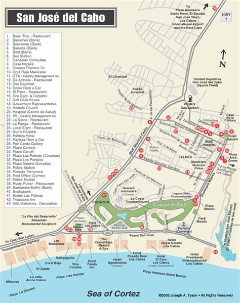 San José del Cabo Street Map - Los Cabos, Baja, Mexico | San jose del ...