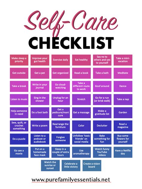 Self-Care Checklist | Pure Family Essentials | Essential Oils, Green Living, Holistic Health ...