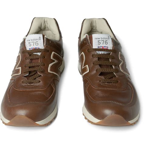 New Balance 576 Leather Running Sneakers in Brown for Men - Lyst