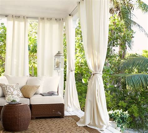 Outdoor Curtain Rod & Round Finial - Pewter finish | Pottery Barn in 2020 | Outdoor curtains for ...