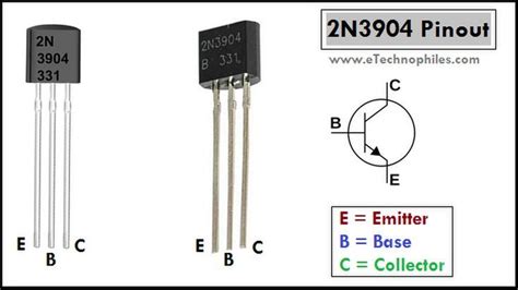 2N3904 Pinout/Pin diagram | Transistors, Bipolar junction transistor, Circuit diagram