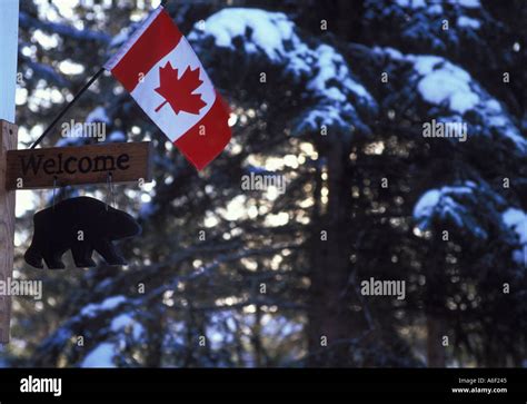 Welcome to Canada flag Stock Photo - Alamy