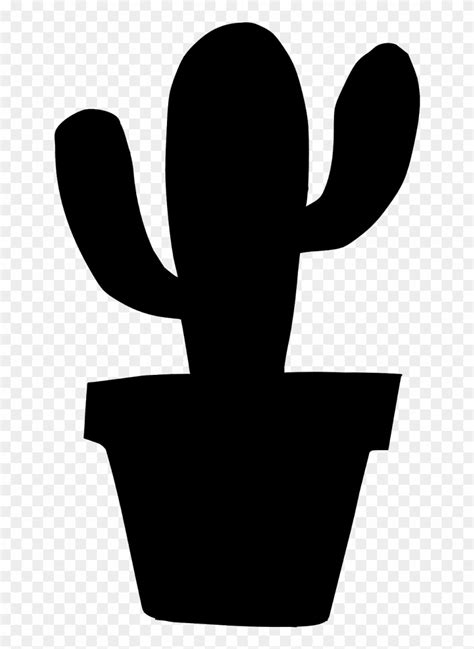 Cactus Black And White Silhouette , Png Download - Cactus Clipart (#1871152) - PinClipart