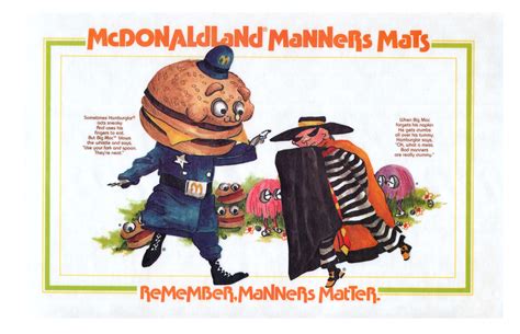 McDonaldland Manners Mats - Big Mac and Hamburglar - 1970'… | Flickr