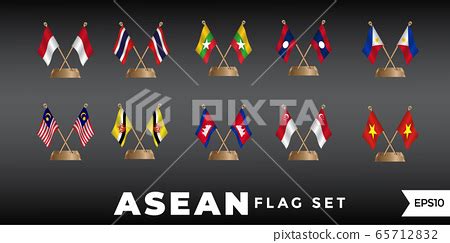 Asean flag design template vector - Stock Illustration [65712832] - PIXTA