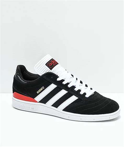 adidas Busenitz Black, White & Red Shoes | Zumiez