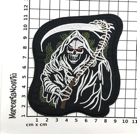 Skull Grim Reaper Patch skeleton Patches Punk Badge | Etsy