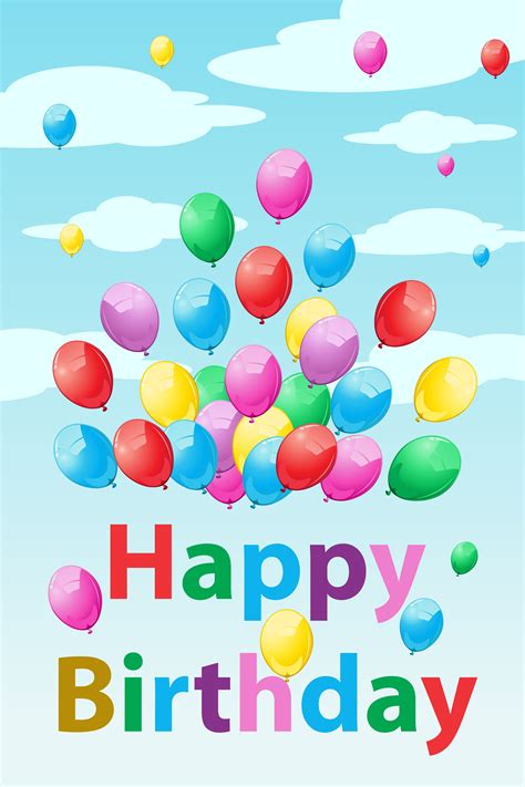 Birthday Card with Balloons 269980 Vector Art at Vecteezy