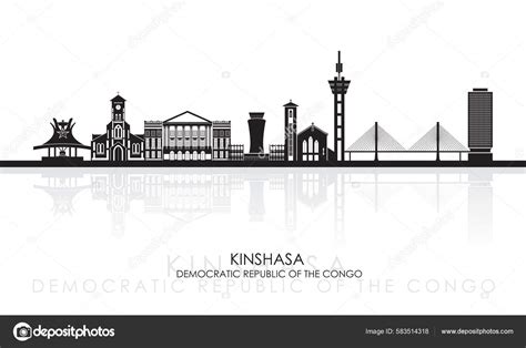 Silhouette Skyline Panorama Kinshasa Democratic Republic Congo Vector Illustration image ...