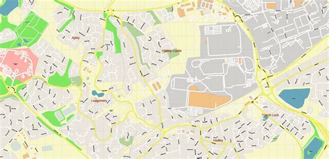 Telford Area UK Map Vector City Plan High Detailed Street Map editable Adobe Illustrator in layers