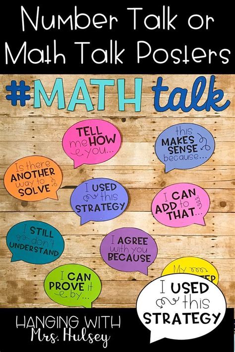 Number Talk or Math Talk Posters can be used as anchor charts or a bulletin board idea to help ...