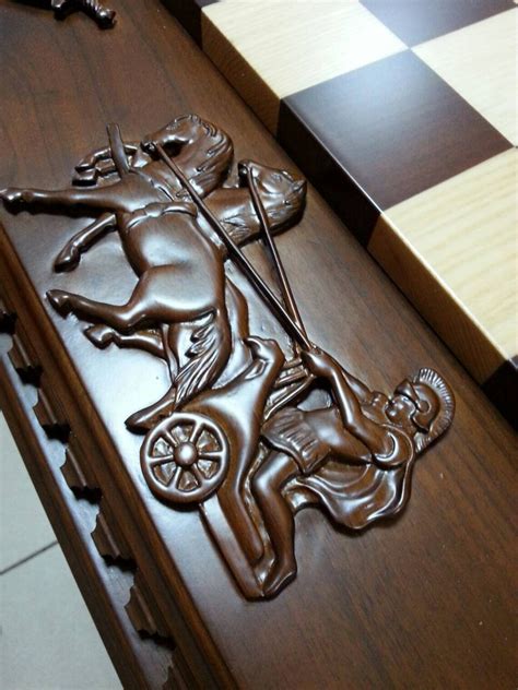 Unique Chess Board 3D Carving Wood Exclusive Wooden Chess - Etsy