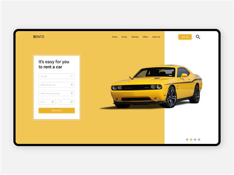 Car Rental Website on Behance