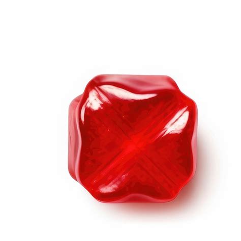 Premium Photo | A red gummy candy is placed on a white background.