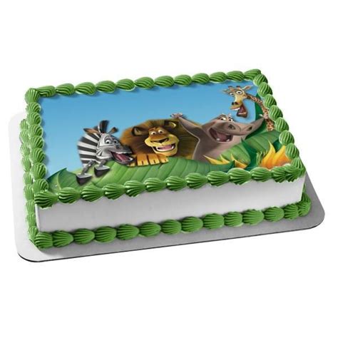 DreamWorks Madagascar Marty Alex Gloria Melman Edible Cake Topper Image ABPID04043 - 4\ round ...