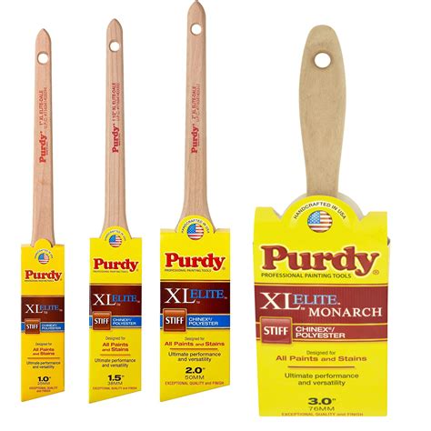 Purdy Monarch XL Elite Stiff Synthetic Paint Brushes 1", 2'', 1.5", 3 ...