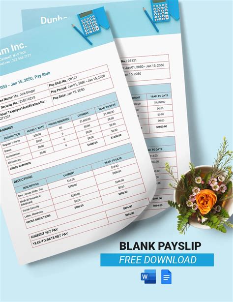 Blank Payslip Template in Word, Google Docs - Download | Template.net