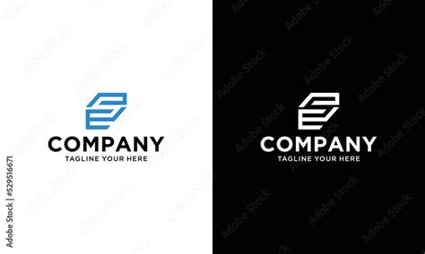 S E Letter logo Concept Vector Logo on a black and white background. Stock Vector | Adobe Stock