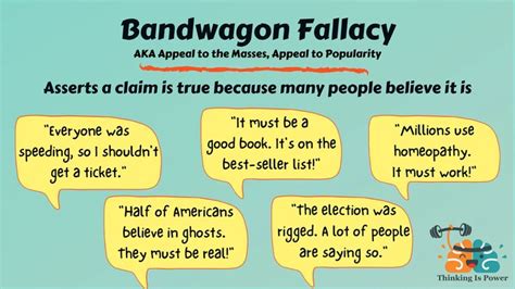 Bandwagon Fallacy | Logical fallacies, Fallacy examples, Critical thinking