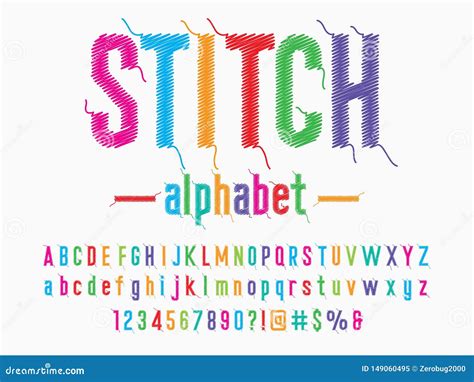 Stitch Font Vector Illustration | CartoonDealer.com #149542522