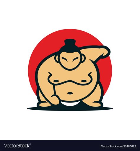 Sumo japanese mascot design Royalty Free Vector Image