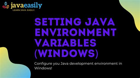 Setting up Java Environment Variables on Windows | Java for Beginners ...